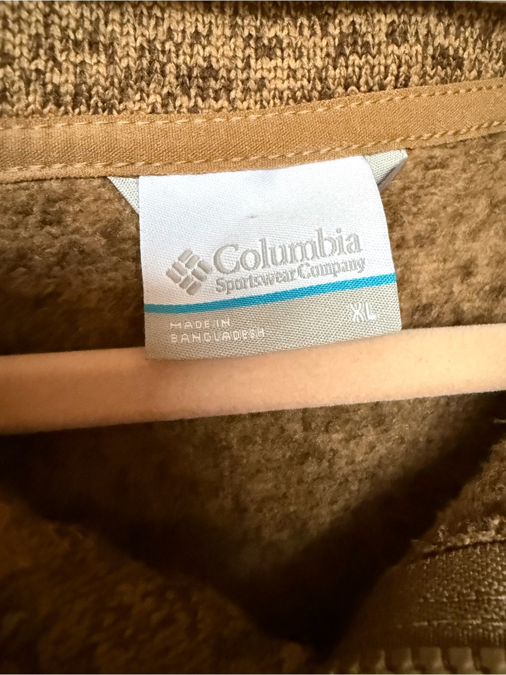 Columbia Men’s Brown Heather Half-Zip Fleece Pullover Size XL - Picture 4 of 5